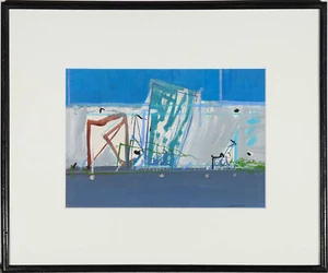 Snowden - Gerahmte zeitgenössische Mischtechnik, abstrakte Straßenszene - Bild 1 von 7