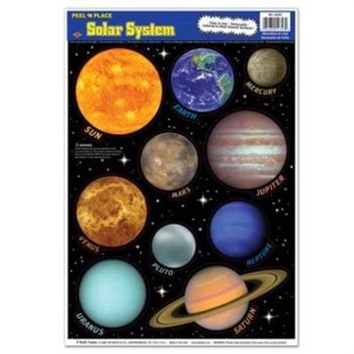 Solar System Peel N Place Outer Space Spaceship Science Party Wall Decoration - Image 1 of 1