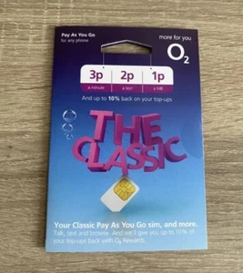 O2 Sim Card New Sealed Classic NEW 2025 Sim Pay As You Go 02 2023 2G 3G 4G 5G - Picture 1 of 1