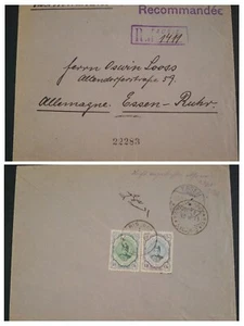 V.RARE MIDDLE EAST “ONLY 8 KNOWN” 1913 REGISTER COVER TO GERMANY WITH REC CANCEL - Picture 1 of 3