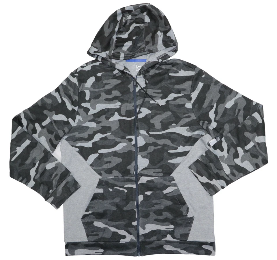 Ideology Camouflage Print Full Zip Fleece Hooded Men's Jacket M NWT Black/Grey - Image 1 of 1