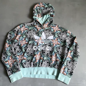 Adidas Hoodie Kids Large Girls Sweatshirt Originals Parrots zebra J Zoo - Picture 1 of 7