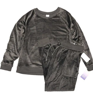 Women's Stars Above Velour Fleece Lounge Set Top & Joggers XXL Gray NWT - Picture 1 of 4