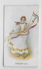 Original 1908 Lambert & Butler – Flag Girls of All Nations, America