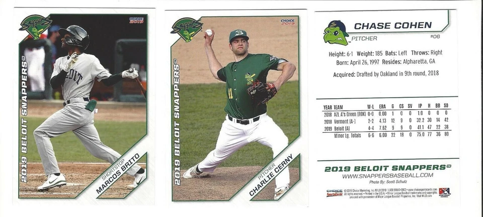 2019 BELOIT SNAPPERS TEAM SET COMPLETE MINORS LOW A OAKLAND - Image 1 of 1