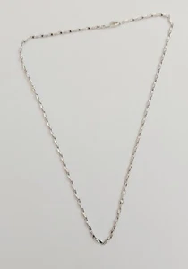 Men's 18kt White Gold 750 Polished Rhodium Necklace Grams 7.5 Length 50cm - Picture 1 of 24