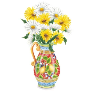 Tatouage Daisies in Vase Dry rub Transfer - Picture 1 of 1