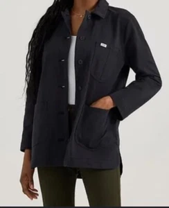 NWT Lee Women's Black Chore BUTTON DOWN Top/Jacket Size Small Cotton/polyester - Picture 1 of 11