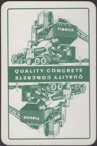 Playing Cards Single Card Old PIONEER Concrete CEMENT MIXER Truck Advertising A - Picture 1 of 3