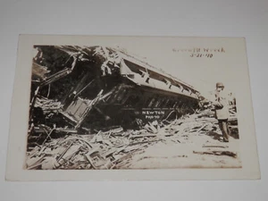 GREEN MOUNTAIN IOWA - POSTAL CON FOTO REAL DE 1910 - ACCIDENTE DE TREN - 52 MUERTOS - Imagen 1 de 2