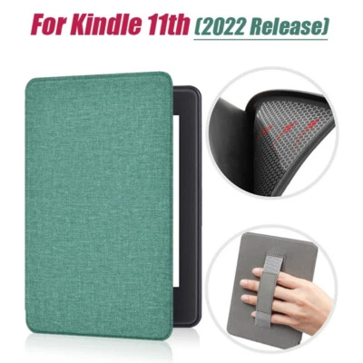 Smart Leather Case For All-New Kindle 11th Gen 2022 Flip Cover With Hand Strap - Image 1 of 4