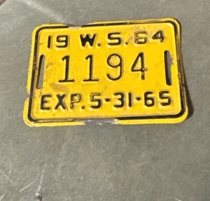 Vintage Metal Bicycle License Plate West Seneca New York 1964 Buffalo - Picture 1 of 3