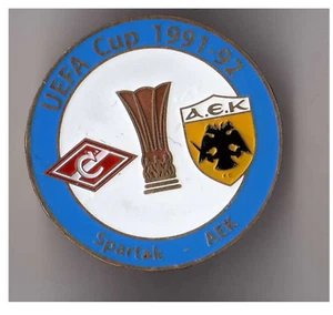 football soccer pin badge Spartak Moscow USSR - AEK Greece 1991-1992 #12 - Picture 1 of 1