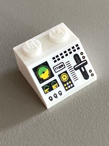 LEGO White Slope 45 2x2 Aircraft Horizon Indicator 3039pb045 Set 4208 7732 2928 - Picture 1 of 1