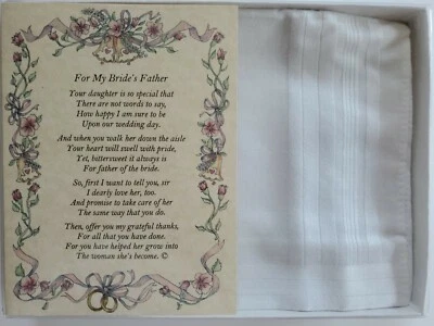 Father-In-Law Hankie Handkerchief Wedding Poem Gift Favor Son-In-Law Groom BH147 - Image 1 of 3
