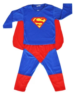NEW SZ 1-12 KIDS COSTUME SUPERMAN BOYS DRESS UP PARTY CHILDREN SUPERHERO - Picture 1 of 5