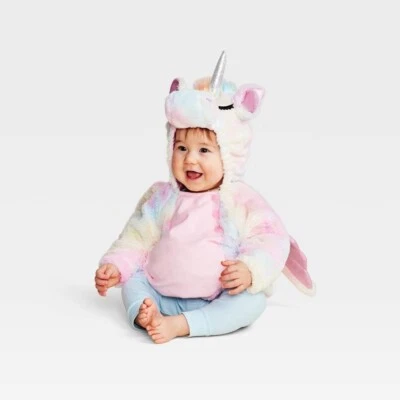 Baby Unicorn Halloween Costume Plush Hooded Pullover - 12-18 Months #2184 - Image 1 of 4
