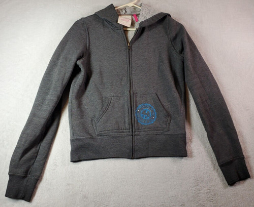 UNDERCOVER Felpa con cappuccio ROSA Victoria's Secret donna piccola grigia lavorata a maglia tasche con cerniera completa