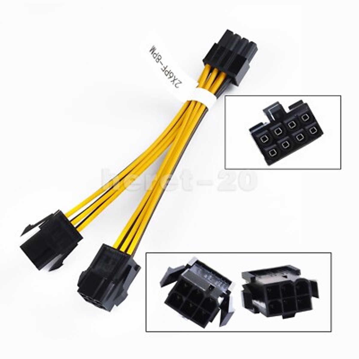 PCI-e 6 Pin Female To Dual 8 Pin (6+2) Male PCI Express Power Adapter - Foto 5