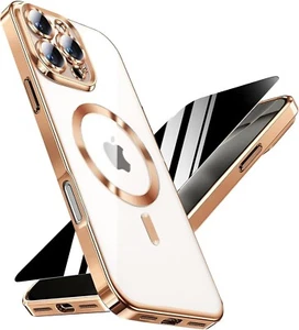 Funda MagSafe Case Para iPhone 16 Pro Max Con Protector De Pantalla Privacidad - Picture 1 of 7