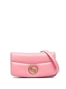 Stella McCartney S-Wave Padded Crossbody Shoulder Bag Pink Handbag Vegan Leather - Picture 1 of 5
