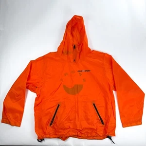 Vintage Polo Sport Ralph Lauren Orange Pullover Windbreaker Jacket Size Small - Picture 1 of 12