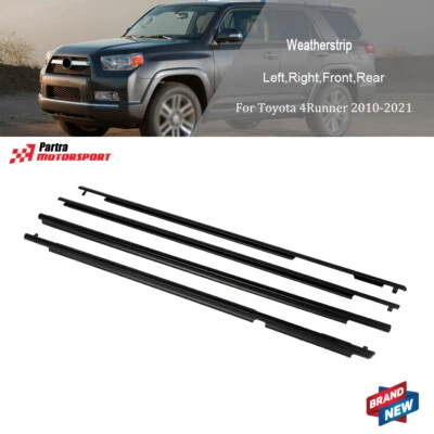 4 件套车窗成型密封 Weatherstrip 套件适用于丰田 4Runner 2010 - 2021 — 第 1/4 张图片