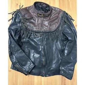 Vintage Harley Davidson Mens WILLIE G  Leather Fringe Concho Jacket Small - Picture 1 of 10