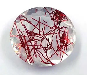 80-90 CT Oval Cut Red Rutilated Quartz Certified Transparent Loose Gems 25ND - Picture 1 of 8