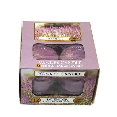 Yankee Candle Lavender Tea Light Candles Box of 12 Floral Summer Lavender New - Image 1 of 2