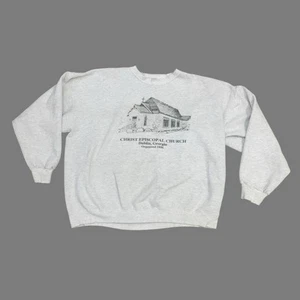 Vintage Hanes Sweatshirt Erwachsene XLarge grau 90er kastig ultimative Baumwolle Episcopal Church - Bild 1 von 11