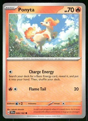 Ponyta 026/162 Common Normal NM Pokemon SV05: Temporal Forces - Image 1 of 2
