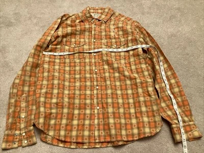 Camisa Grande Vintage Para Hombre Ryan Michael Cuadros Vaquero Occidental Perla Botón a Presión Foto 1 de 4