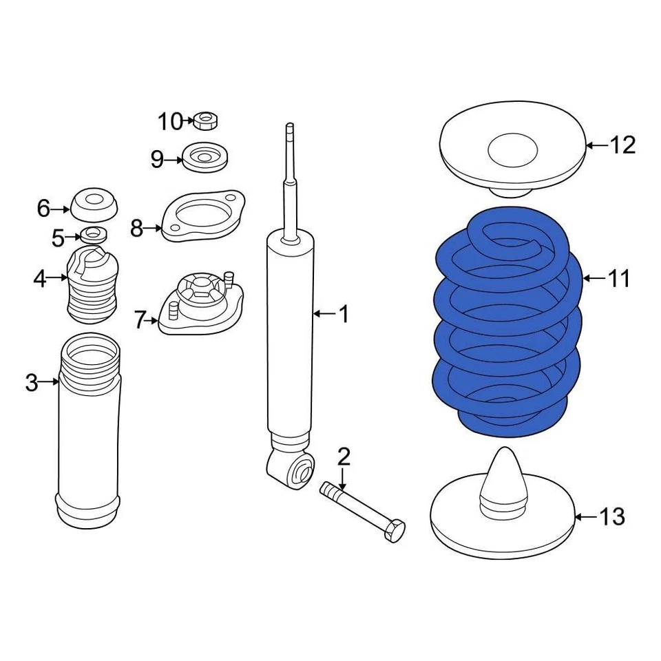 For BMW 330Ci 2001-2006 BMW 33536750760 Rear Coil Spring Foto 1 de 3