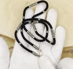 925 Silber Seide Gaitan Orthodox Gebet Halskette 23,6" Unisex Religiös Geschenk - Bild 1 von 7