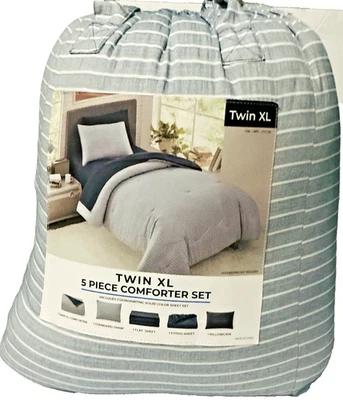 Daniela 5-Piece Twin XL Microfiber Comforter & Sheet Set Light Blue Soft Bedding - Image 1 of 2