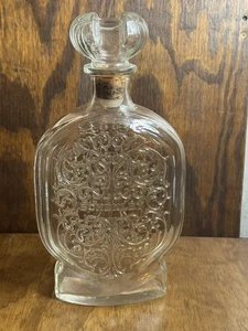 Decantador de whisky Schenley vintage 32 oz botella de vidrio en relieve con diseño ornamentado  - Imagen 1 de 9