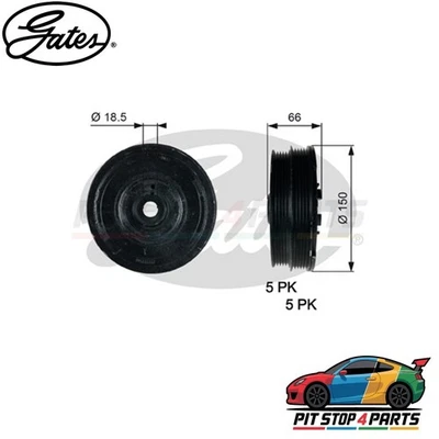 Polia de virabrequim Gates TVD1068 66 mm compatível com Rover 75 1999-2005 11232247887 - Imagem 1 de 4