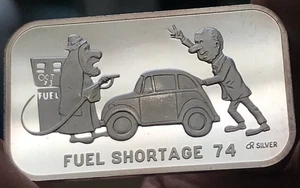 Vintage 1oz .999 Feinsilberbarren - Garden State Mint - Treibstoffmangel 1974 - Bild 1 von 6