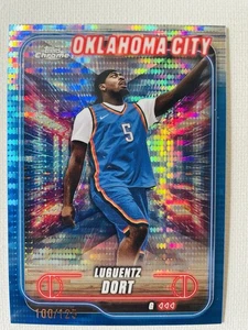2025 Topps Chrome Luguentz Dort Blue Refractor #74 #’d/125 Oklahoma City Thunder - Picture 1 of 2