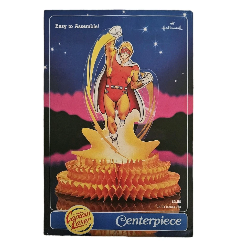 Centro de mesa de panal RHTF Captain Laser Hallmark Vintage 1982 Nuevo de Lote Antiguo 14,25" Foto 1 de 4