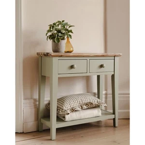FLORENCE Console Table, Kitchen hall table with 2 drawers, Sage Green end table - Picture 1 of 8