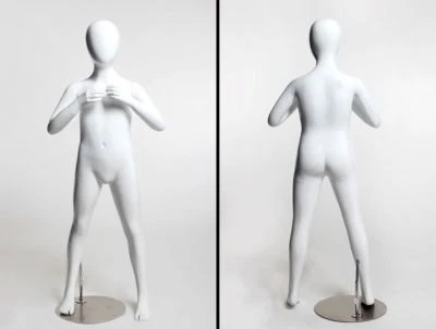Maniquí de fibra de vidrio blanco brillante con cabeza de huevo para niños de 10 años Foto 1 de 4