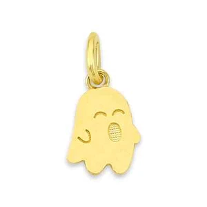 Solid 14k Gold Ghost Charm - Spooky Halloween Jewelry Gifts - Picture 1 of 6