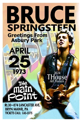 BRUCE SPRINGSTEEN 1973 Concert Poster The Main Point Bryn Mawr PA Gig Poster - Image 1 of 2