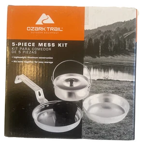 Ozark Trail 5 Piece Aluminum Mess Kit Backpacking Camping Backyard Cooking NEW - Picture 1 of 3
