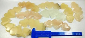 10pcs Polished Hand Carved Triple Hearts Calcite from Karachi/Pakistan carvings - Picture 1 of 9