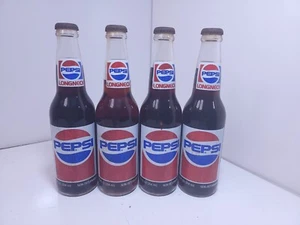 Vintage Pepsi Longnecks Full Glass Bottles Lot Of 4 - Picture 1 of 8