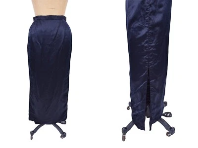 Falda lápiz satinada vintage años 70 hace 50 falda pin up negra larga Foto 1 de 4