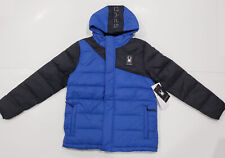 New with tag NWT Boys Spyder Blue Circuit Insulated Hooded Puffer Jacket L 14/16